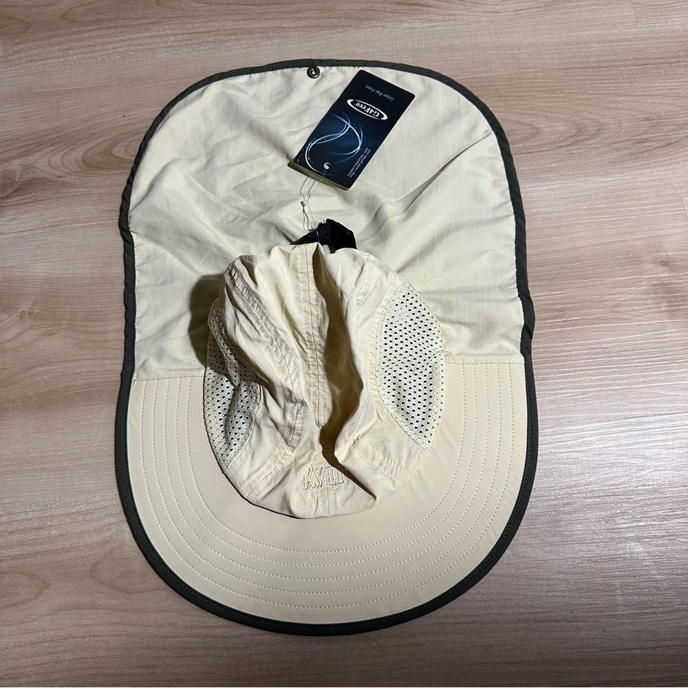 G4Free Outdoor Sun Hat Unisex OS Beige Green Neck Flap Mesh NEW